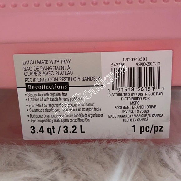 Recollections Latch Mate with Tray Container with Pink Lid NEW - Picture 4 of 7